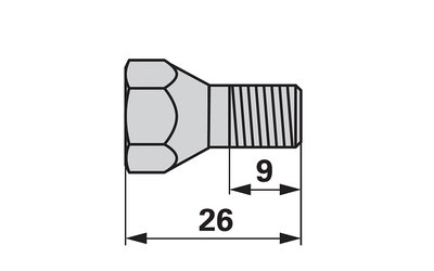  Šroub konusový M12x26, 10.9 Väderstad 461262 - 