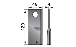 Nůž rotačky levý (25ks) 120x48x4, d=18,5