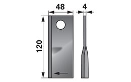 Nůž rotačky pravý (25ks) 120x48x4, d=18,5