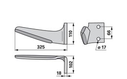  Nůž rotačních bran pravý Vigolo 931010039