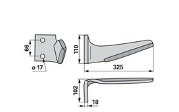 Nůž rotačních bran levý Vigolo 931010040