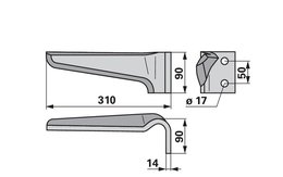 Nůž rotačních bran pravý Vogel & Noot 931010018