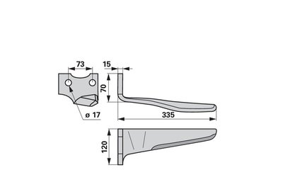 Nůž rotačních bran levý Vogel & Noot 987246E - 