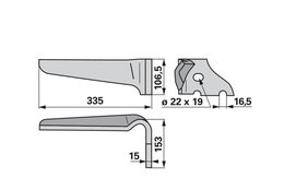Nůž rotačních bran pravý Vogel & Noot KZ400003