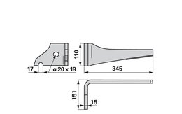 Nůž rotačních bran pravý Vogel & Noot KZ200001 Výrobce iQparts