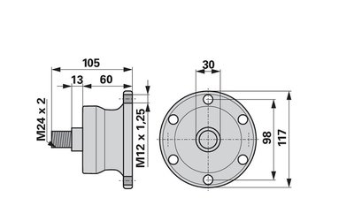  Náboj disku 6 děr, rozteč 98 mm Vogel & Noot R2321800 - 