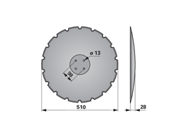 Disk podmítače ozubený Vogel & Noot RA132406